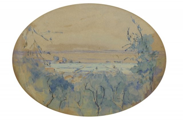 1919 - Il lago di Massaciuccoli (ovale)